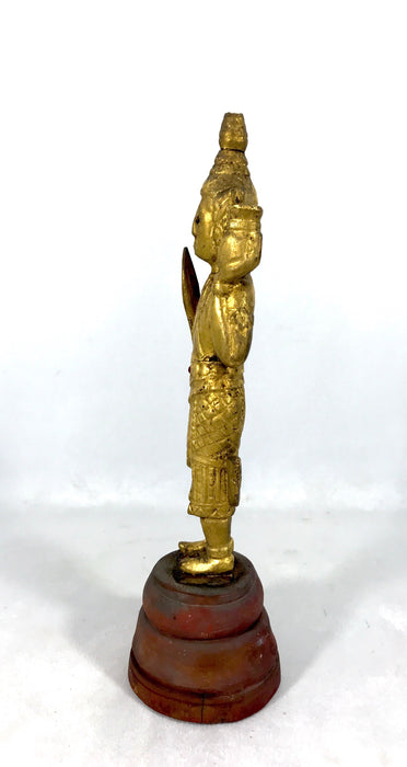 Late 19th. Century Antique Thai Gilt Temple Winged Deity Figure