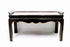 Drexel Heritage Black & Red Lacquer Chinoiserie Coffee Table With Hand Painted Scenic Top
