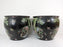Early 20th Century Family Noire Black Chinese Porcelain Planters With Goldfish & Phoenix Birds - a Pair, on Rosewood Stands
