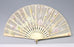 Antique Chinese Hand Painted Off White Silk Fan With Dragonflies & Flora Dated 1904