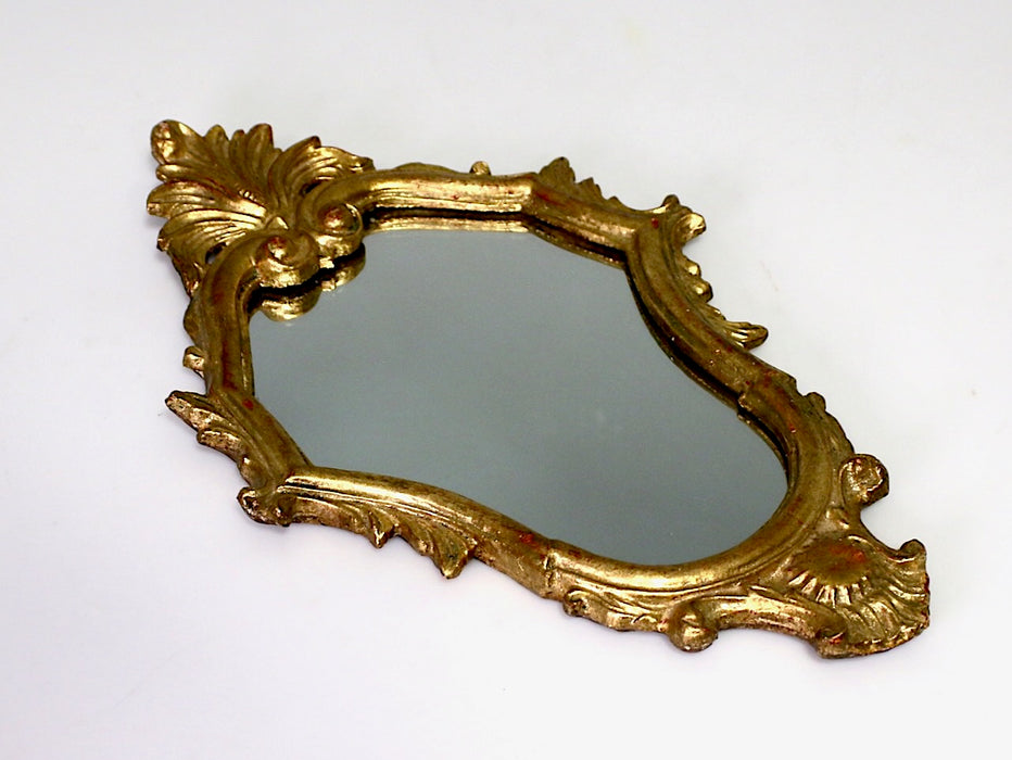 Small Antique Italian Neoclassic Carved Gilt Wood Accent Mirror, Early 20th. Century