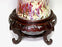 Chinese Plum or Meiping Porcelain Flambe Vase with Rosewood Stand