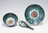 Vintage Cabbage Leaf Porcelain, 3 Piece Rice Bowl Set With Dragonfly Design, Hong Kong / Japan