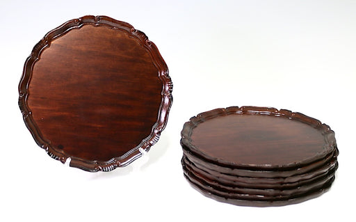 Traditional Italian Mahogany Wood Chargers, Trays or Under Plates, Set of 8
