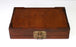 Vintage Hong Kong Chinese Rosewood Jewelry Box With Fine Yellow Silk Interior