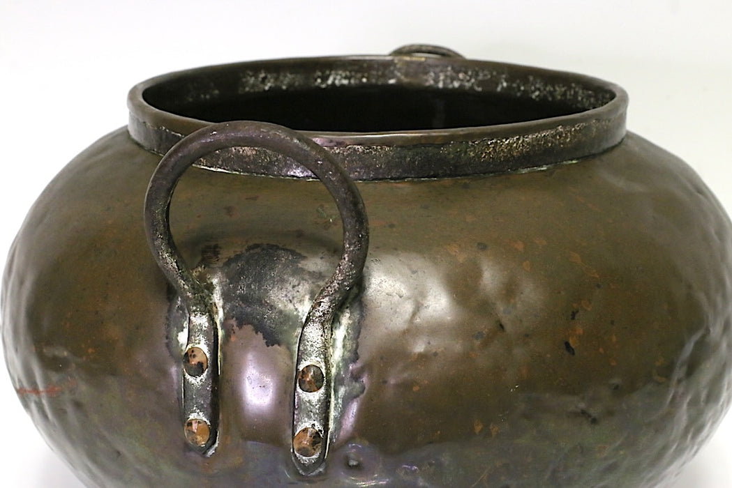 Early Antique Copper & Wrought Iron Water Vessel or Pot / Planter Circa Late 18th/Early 19th C.