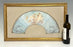 Antique French Louis XV Period Scenic Painted Fan in Gilt Frame with Angels and Cherubs, 18th. Century