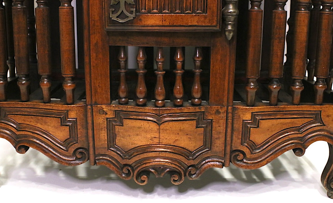 Antique 18th Century French Provincial Carved Walnut Panetiere Bread Storage Cabinet