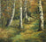 A Pathway Through the Silver Birch Autmn Forest, Mid-Century Oil on Board Painting, Signed & Dated