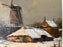 The Dutch Windmill, a Fine Winter Landscape Oil Painting by L. Berends, Framed