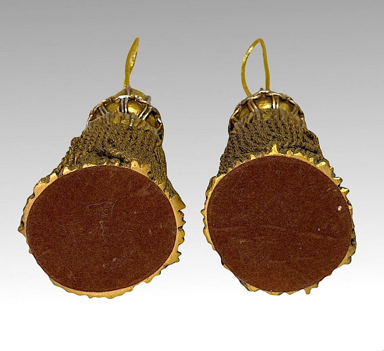 Vintage Carved Giltwood Italian Burnished Gold Decorative Tassels 12"