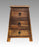 Vintage Rustic Asian Trapezoidal Small Wood Chest of Drawers or Side Table