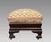Antique American Empire Period Upholstered Mahogany Footstool