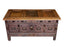 Antique English Oak Coffer or Storage Chest Dated 1798 with "Massy" Carved Armorial Crest