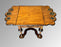 Renaissance Revival Style Oak Drop Leaf Gaming (Game) Table with Tin Cups