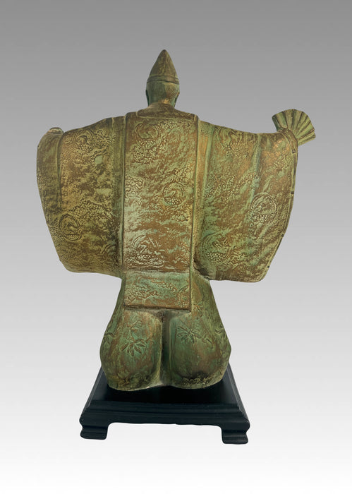 Vintage Japanese 'Noh Actor' - Figure / Okimono Statue With Fan (Austin Sculptures) 1981