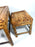 1980s Vintage Burnt Bamboo Rectangular Nesting Tables or Pedestals / Stands - Set of 3