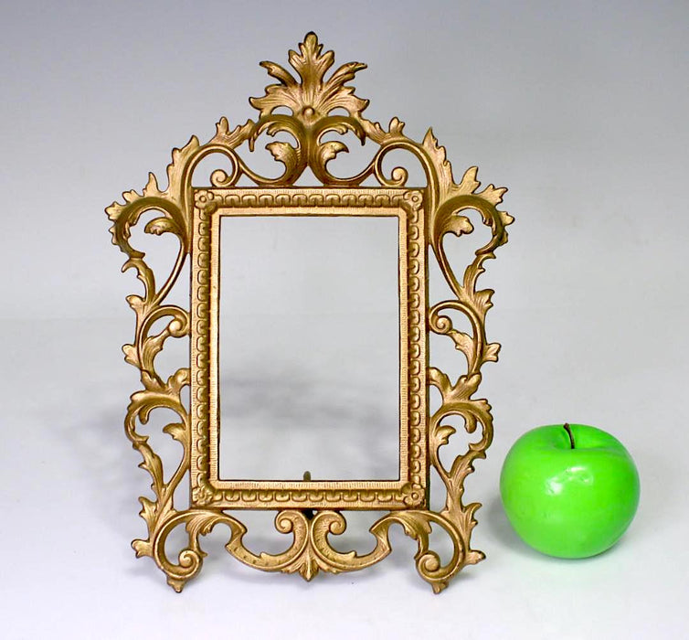 Antique Gold Finish Rococo Easel Style Dresser / Table-Top Portrait or Mirror Frame