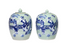 Antique Chinese Blue & White Ginger Jars over Celadon Glaze, a Pair