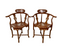 Mid 20th. Century Chinese Rosewood and Inlaid Mother of Pearl Corner Occasional Chairs, a Pair