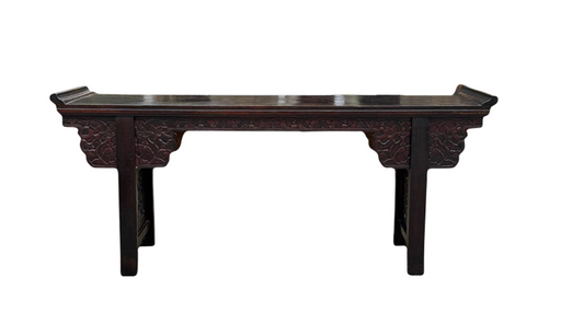 Antique Qing Dynasty Hand Carved Elm Wood Altar Table or Console / Hallway Table