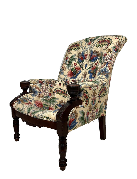 Late 19th. Century Original Sleepy Hollow Early Eastlake Upholstered Armchair