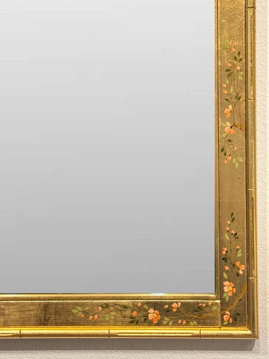 La Barge Chinoiserie Giltwood Framed Wall Mirror with Butterflies, Birds and Flowers Horizontal / Vertical Mount