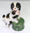 Adorable Black & White Spaniel Dog by Wanjiang Chinese Pottery