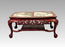 Hua Loong Chinese Dream Stone & Dragon Rosewood Coffee Table With Inset Grey White Marble