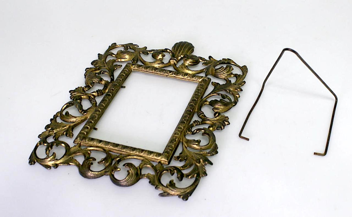 Antique Gilt Rococo Easel Dresser / Table-Top Portrait or Mirror Frame