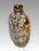 Vintage Chinese Porcelain Gold Snuff Bottle with Fu Dog Handles and Mille Fleur Design - Signed