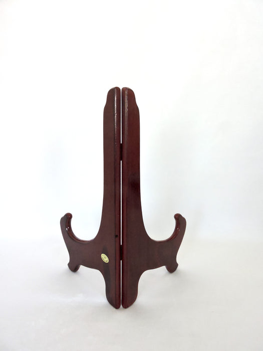 Vintage Chinese Red / Brown Rosewood Folding Plate Display Stand 10"