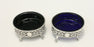 Antique English Sterling Silver Pair Salt Cellars w/ Glass Liners London 1778