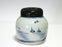 Antique 19th Century Chinese Blue & White Ceramic Ginger Jar With Carved Rosewood Cover (1850)