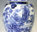 Large Antique 19th. Century Chinese Blue & White Phoenix Palace Urn / Ginger Jar With Foo Lions (Qing)