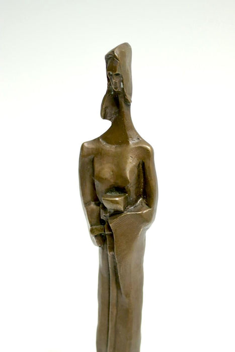 Abstract Modernist Cubist Bronze Female Figure - Kghm Poland