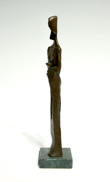 Abstract Modernist Cubist Bronze Female Figure - Kghm Poland
