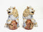 Japanese White & Gilt Porcelain Satsuma Male Foo Lions (Shishi Fu Dogs) - a Pair
