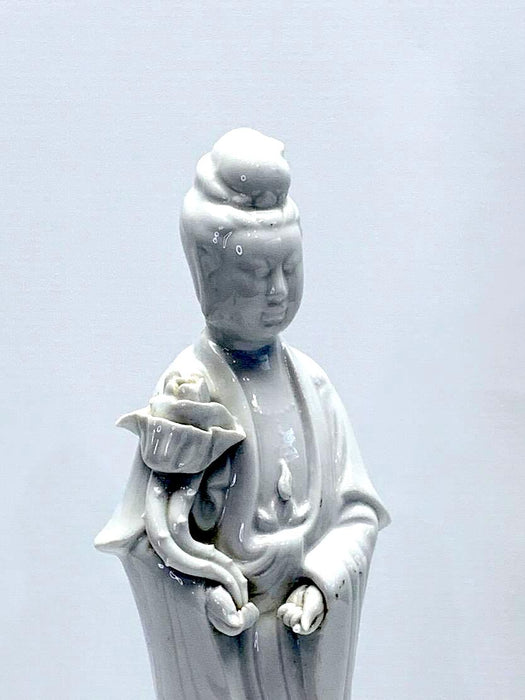 Vintage Chinese Blanc De Chine White Porcelain Figure of Goddess, Guanyin