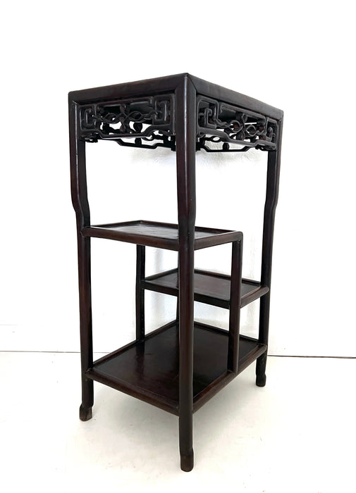 Early 20th. Century Antique Chinese Step Style Rosewood Table, Plant Stand (Hongmu / Blackwood)