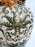 Vintage Crackle Glaze Beige Qianlong Lidded Vase or Urn with Applied Flowers and Gilt Work, Signed