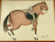 Chinese T'ang Stallion Silk Painting, "Dressed Up" - Water Colour by K Lee White 1986