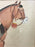 Chinese T'ang Stallion Silk Painting, "Dressed Up" - Water Colour by K Lee White 1986
