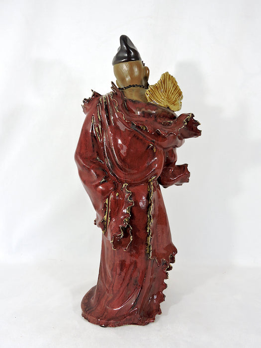 Large Chinese Shiwan Figure of Li, One of the Eight Chinese Immortals, Signed 19"