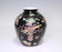 Vintage Chinese Famille Noire Porcelain Vase With Pink and Yellow Precious Objects