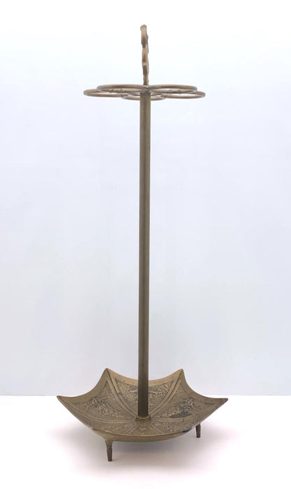1920's Chinese Parasol Umbrella Brass Stand, Dragon Handle