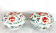 Vintage White Porcelain Chinese Covered Serving Bowl With Red Pheonix & Flowers, a Pair Available