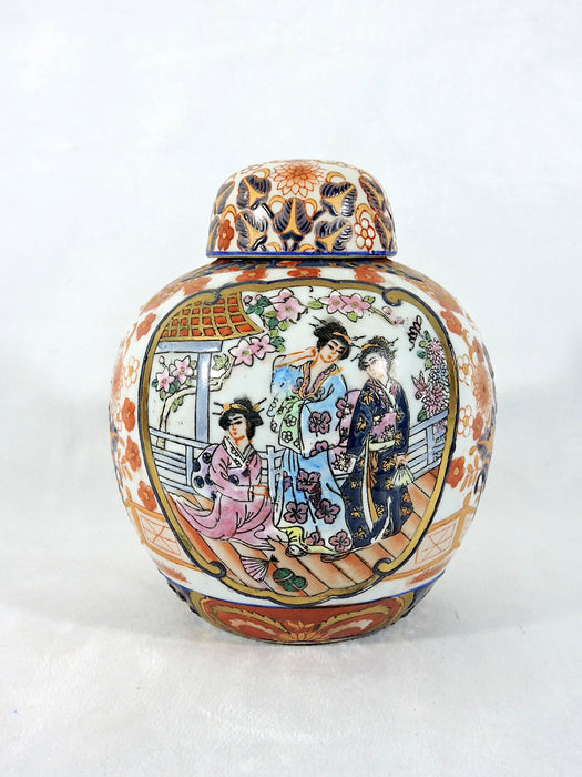 Mid 20th Century Chinese 'Satsuma Style' Figural Ginger Jar