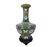 Beautiful Vintage Chinese Green and Black Cloisonné Floral Vase With Wood Stand (Cloisonne)