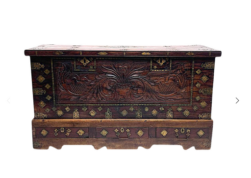 17th. Century Antique Persian Walnut Stoage Chest on Stand